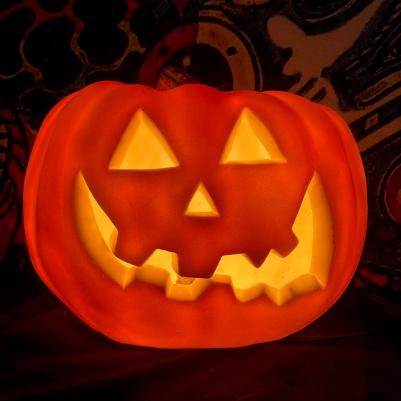 Vintage Pumpkin Jack O Lantern Lighted Halloween Fall Decor 6.5" - Picture 8 of 14